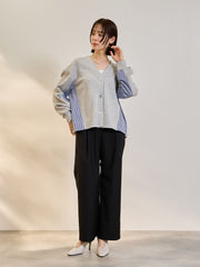 ダンボールバックストライプカーディガン