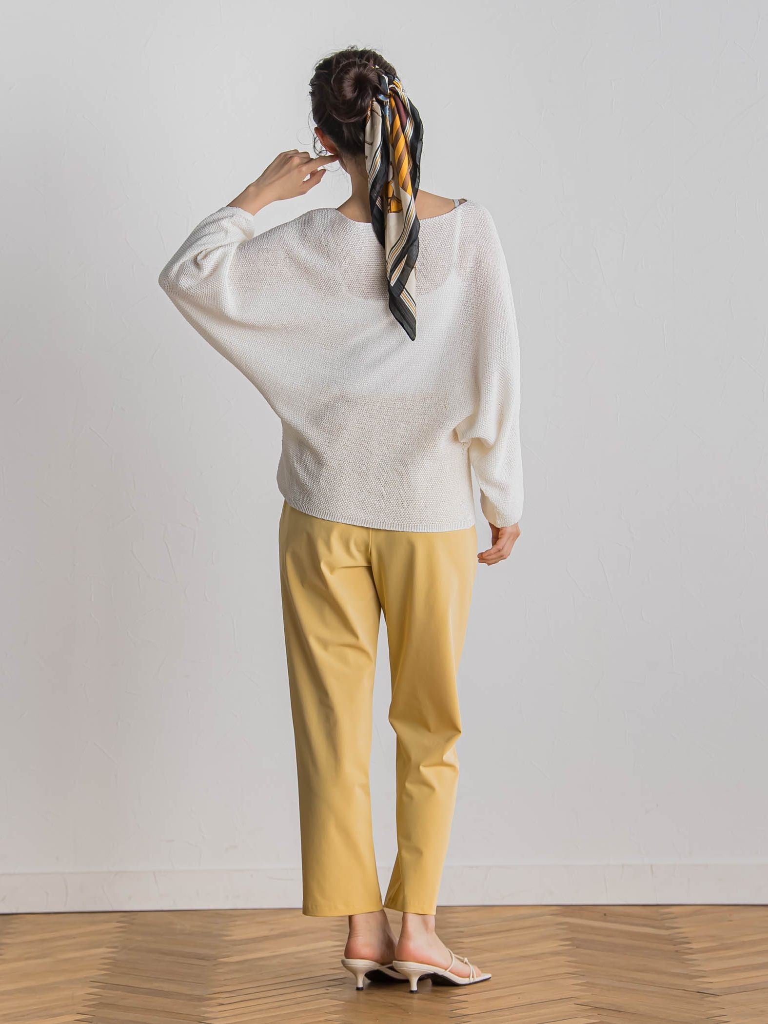 【WEB限定】サークルストレッチテーパードパンツ≪洗濯機で洗える≫