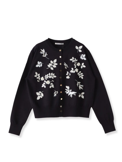 【新色追加】ボタニカルモチーフ刺繍カーディガン