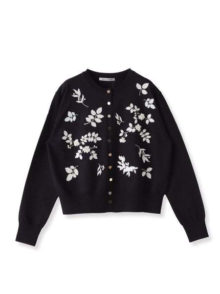 【新色追加】ボタニカルモチーフ刺繍カーディガン