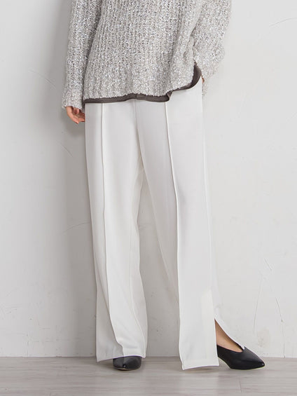 ポンチサイドスリットワイドパンツ≪セットアップ対応/手洗い可能≫