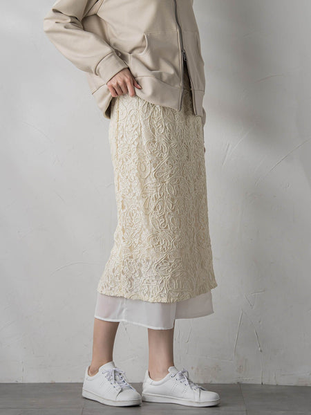 【WEB限定&一部店舗】コードレースナロースカート