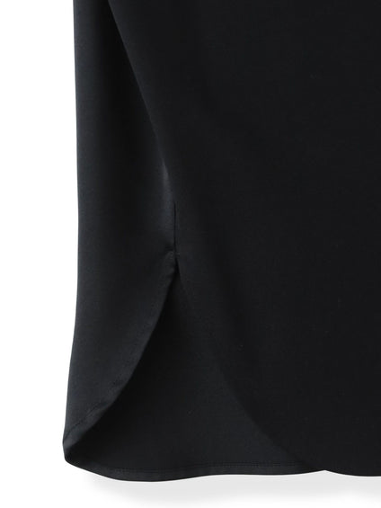 【大きいサイズ】バックサテン切り替えスムースカットソー