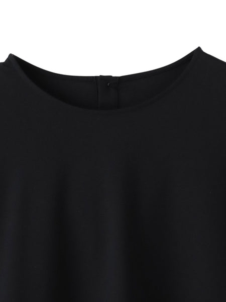 【大きいサイズ】バックサテン切り替えスムースカットソー