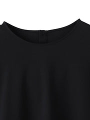 【大きいサイズ】バックサテン切り替えスムースカットソー