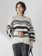 【WEB限定】”ふんわり着心地”ランダムボーダーニット