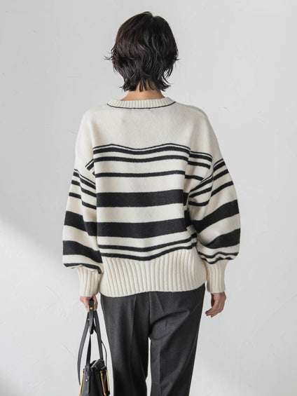 【WEB限定】”ふんわり着心地”ランダムボーダーニット