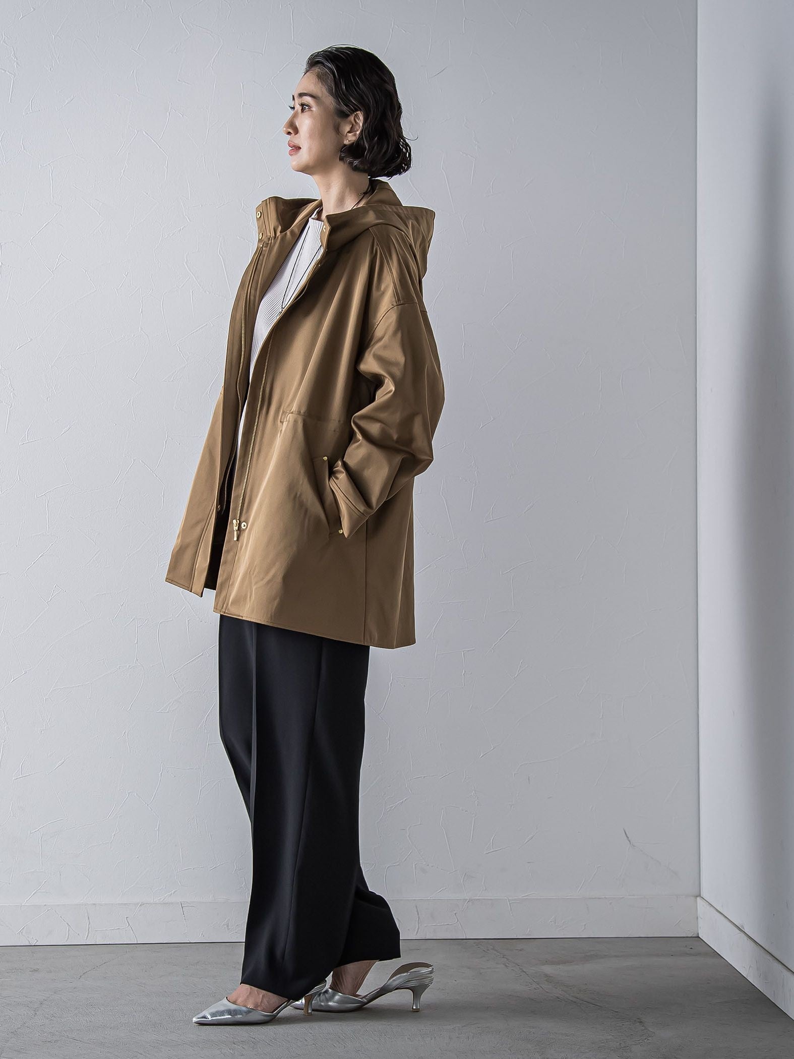 【大きいサイズ】”シルエットの変化が楽しめる”ストレッチマウンテンパーカー