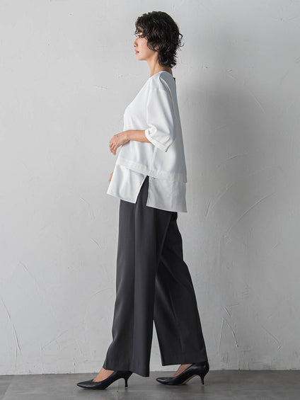 【選べるSETUP】SUZUSALA裾切り替えブラウス
