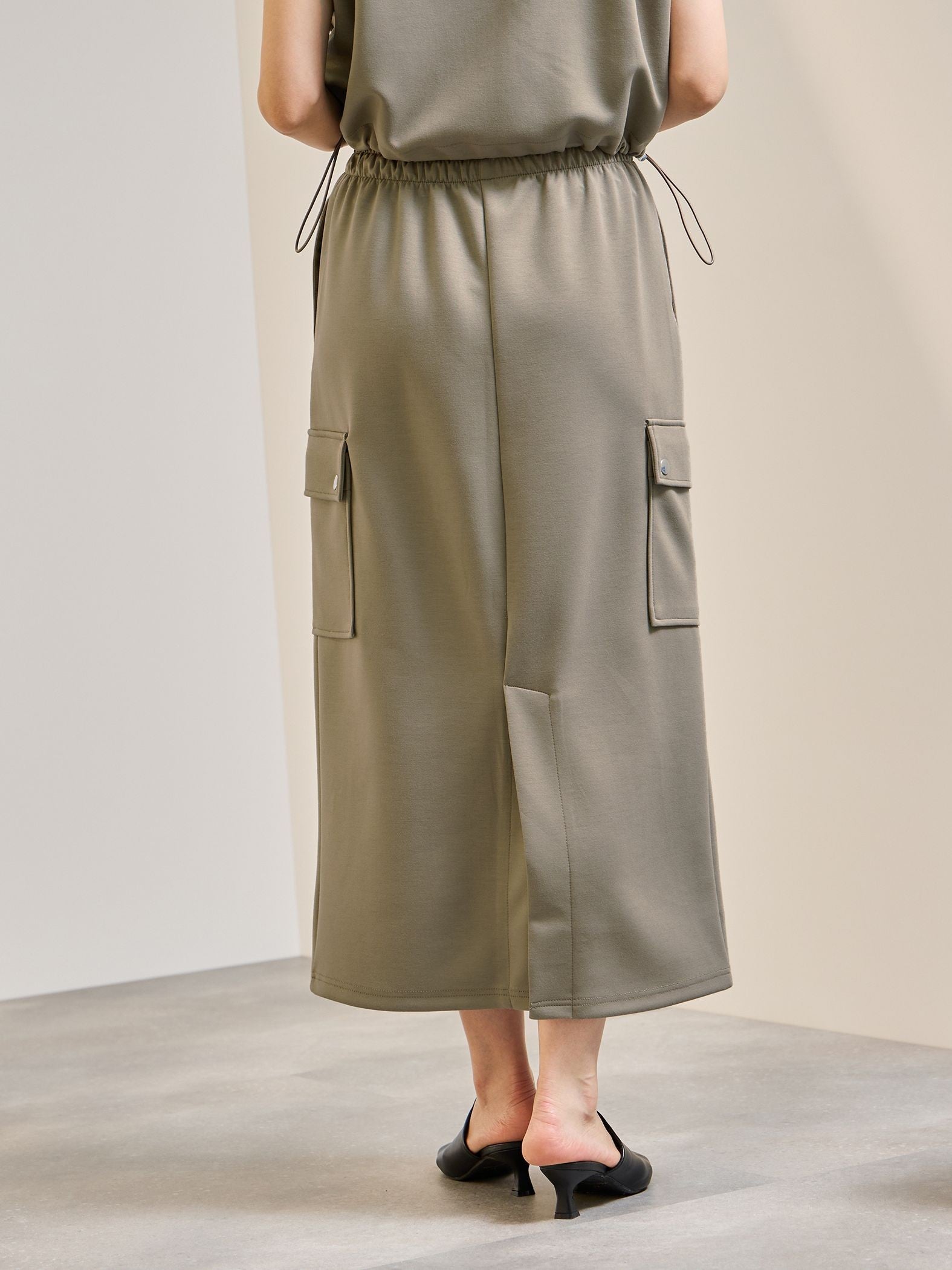 【SET】ダンボールニットベスト×スカート2ピース