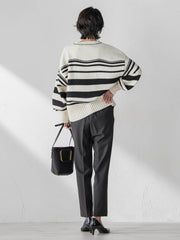 【WEB限定】”ふんわり着心地”ランダムボーダーニット