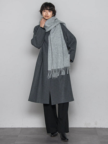 ライトジャージメルトンスタンドカラーロングコート