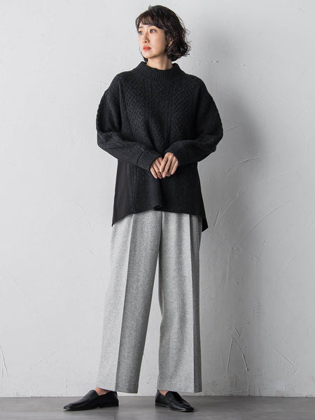 【大きいサイズ】ハミルトンケーブル切り替えニット