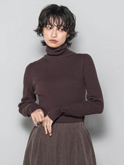 リブタートルニットプルオーバー≪手洗い可能≫