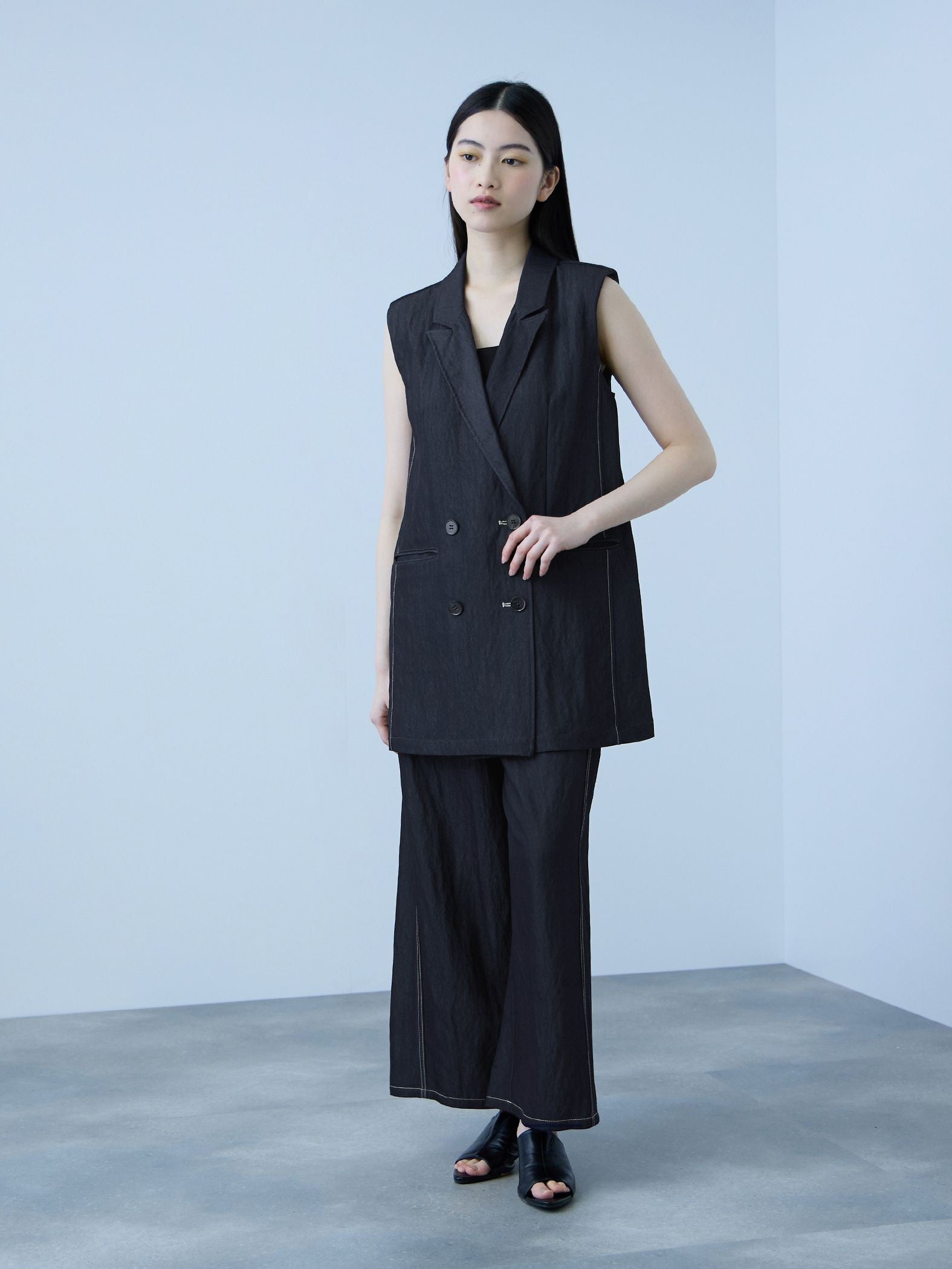 【シーズンレス】ナイロンツイルデニムベスト