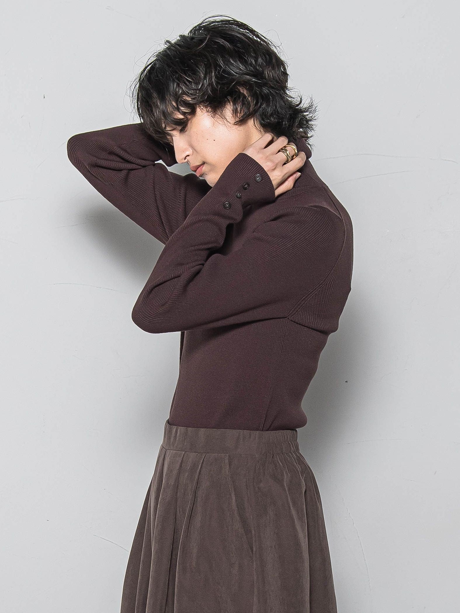 リブタートルニットプルオーバー≪手洗い可能≫