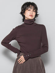 リブタートルニットプルオーバー≪手洗い可能≫