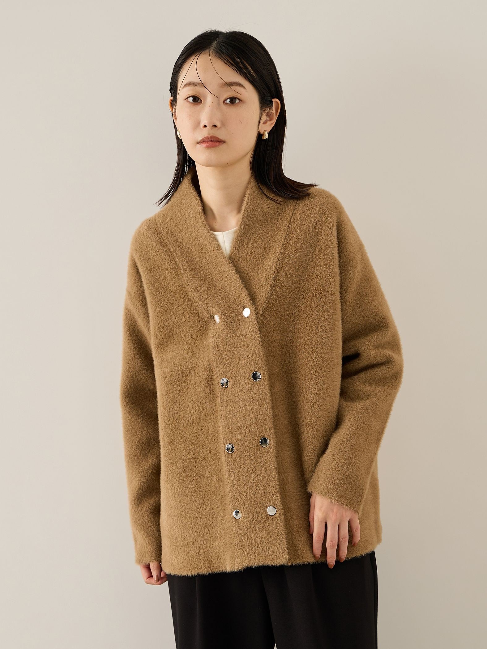 フェレットタッチWニットジャケット≪手洗い可能≫