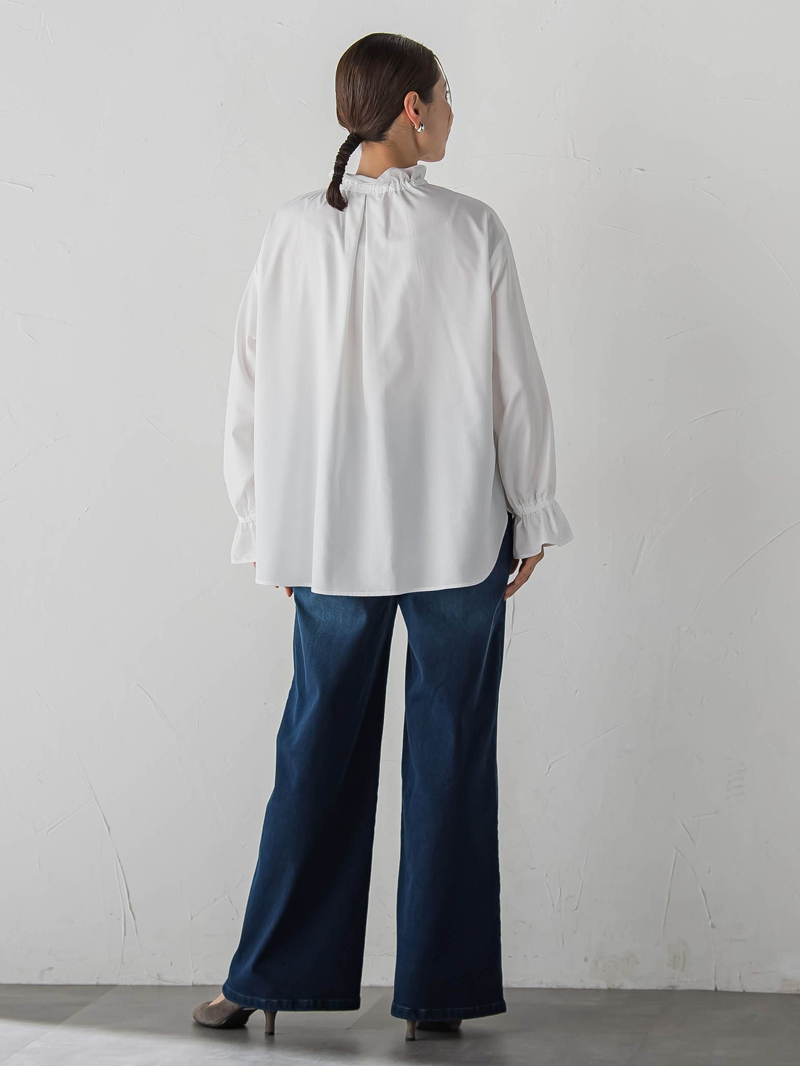 【WEB限定/大きいサイズ】裏起毛デニムワイドパンツ