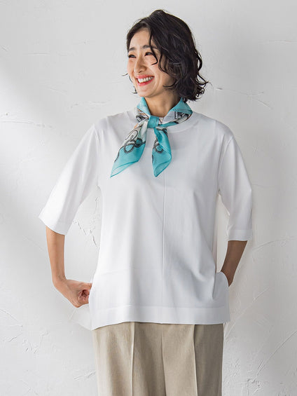 【大きいサイズ】Tシャツ風ニットプルオーバー≪手洗い可能≫