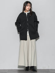 モスダンボール×中綿キルティングノーカラーコート≪手洗い可能≫