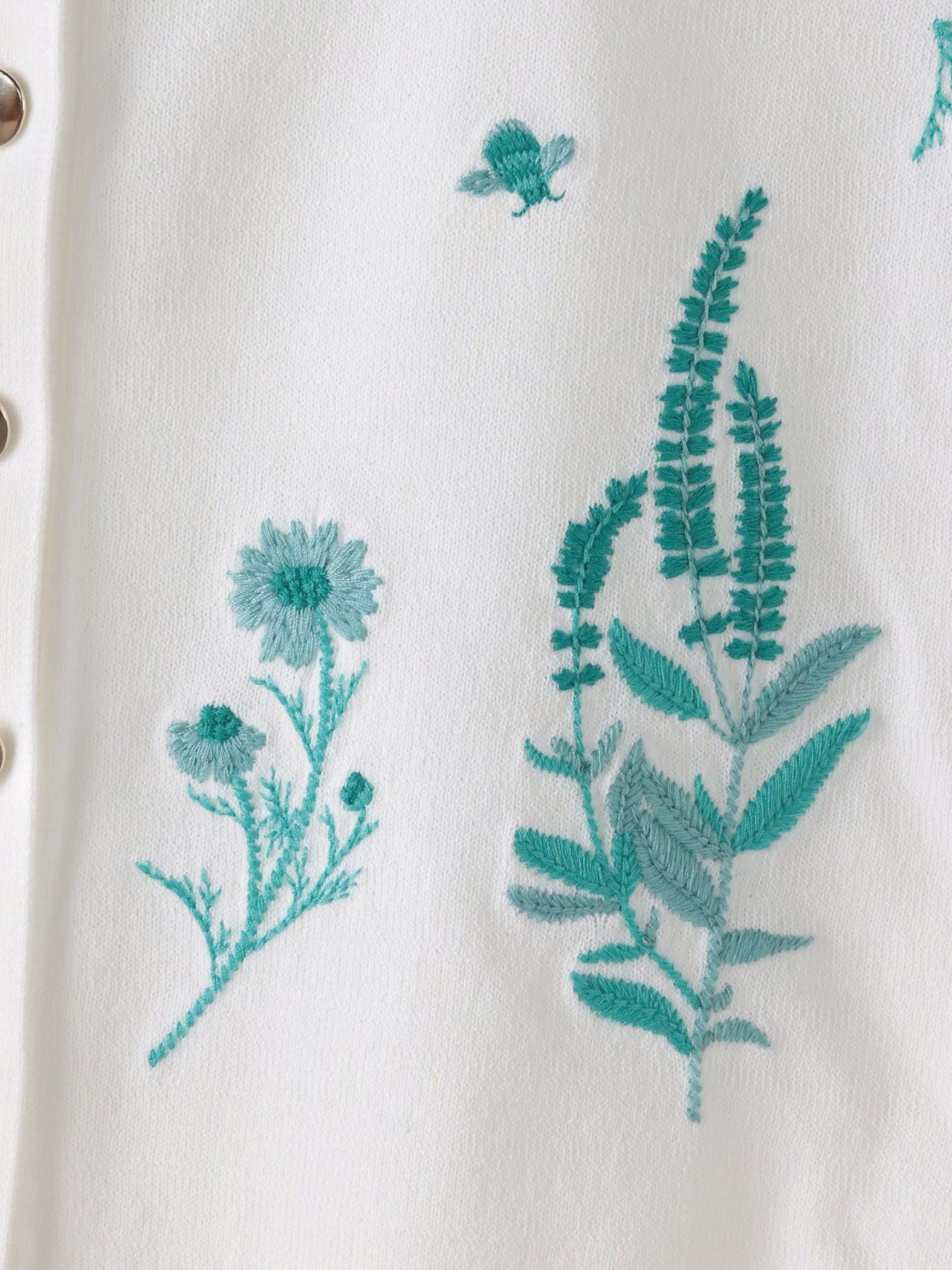 【新色追加】ハーブ刺繍カーディガン≪手洗い可能≫