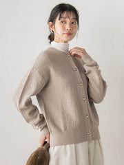 フクレジャガードニットカーディガン≪手洗い可能≫