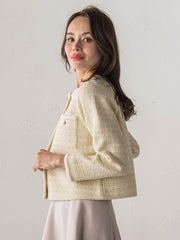 ツイードニットカーディガン