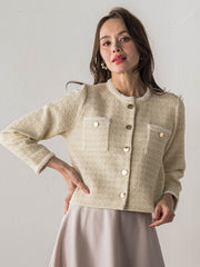 ツイードニットカーディガン