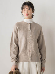 フクレジャガードニットカーディガン≪手洗い可能≫