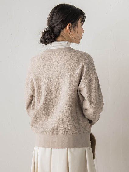 フクレジャガードニットカーディガン≪手洗い可能≫