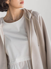 【大きいサイズ】ストレッチダンボールジップパーカー