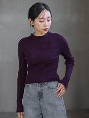 袖ボタンランダムリブニット≪手洗い可能≫