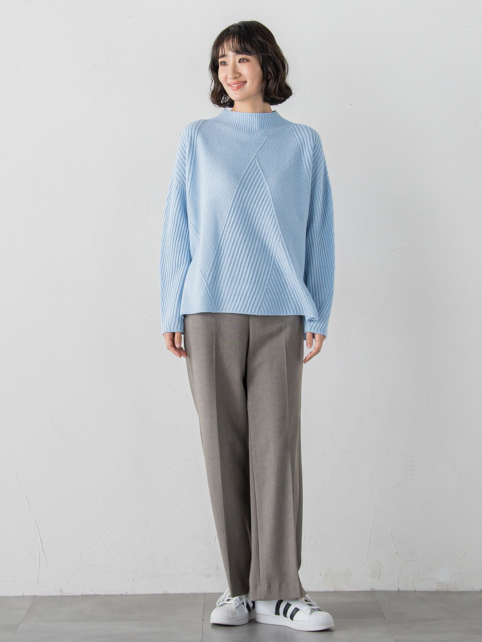 ヘリンボーンニット