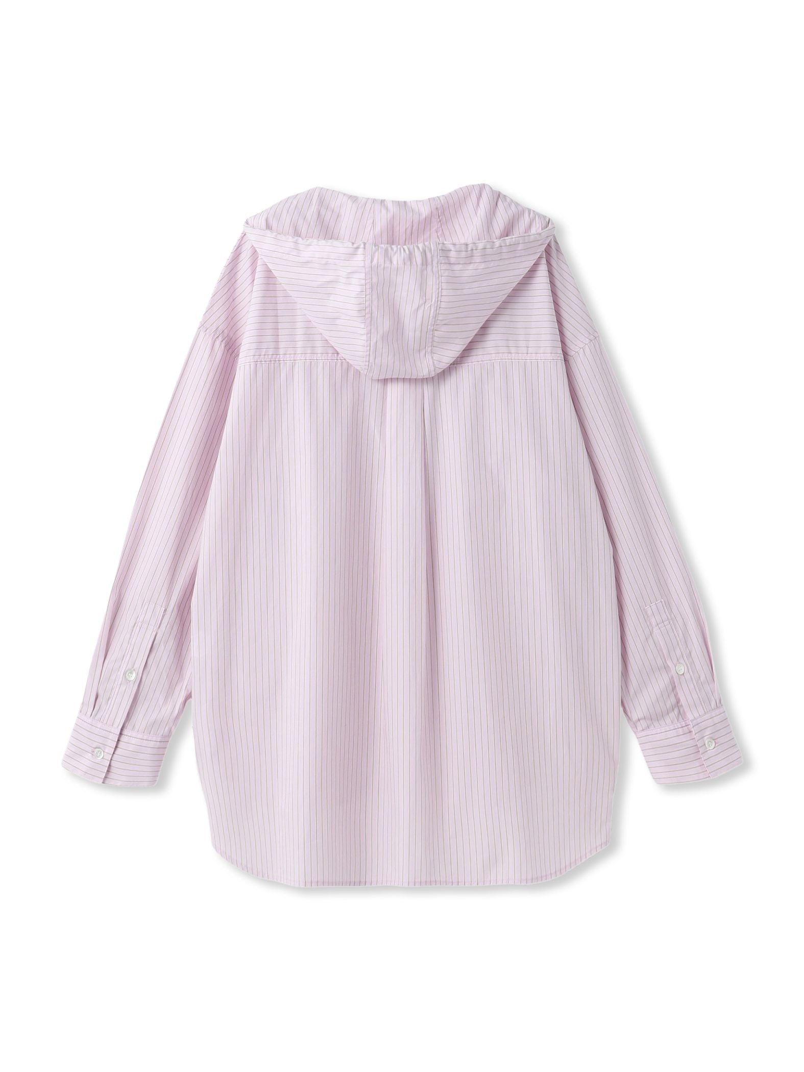 ストライプフーディオーバーシャツ≪手洗い可能≫