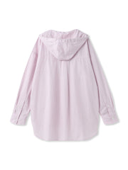 ストライプフーディオーバーシャツ≪手洗い可能≫