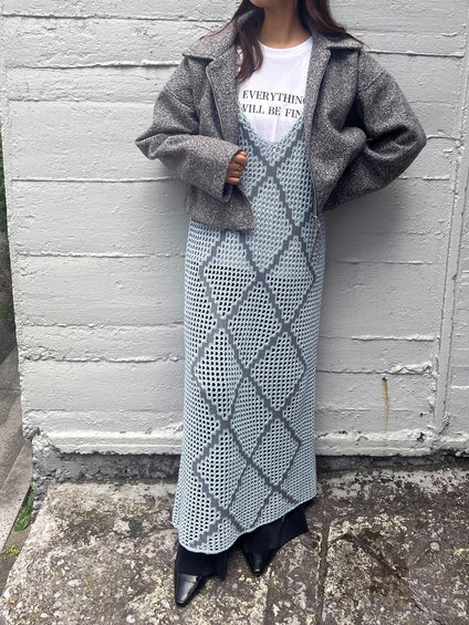 【ENIM BY VICKY】透かし編みニットリバーシブルキャミワンピース《手洗い可能》