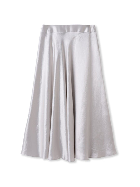 サテンフレアースカート