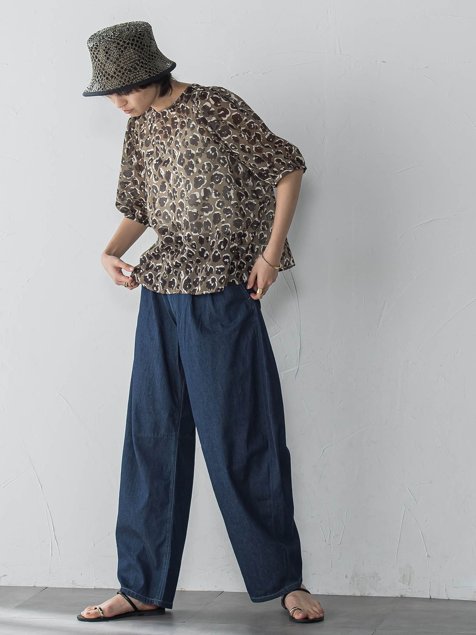 【カタログ掲載】デニムリラックスカーブパンツ≪洗濯機で洗える≫
