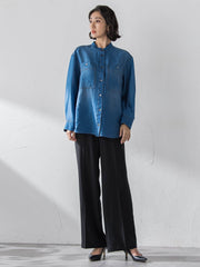 【大きいサイズ】シアーデニムシャツ