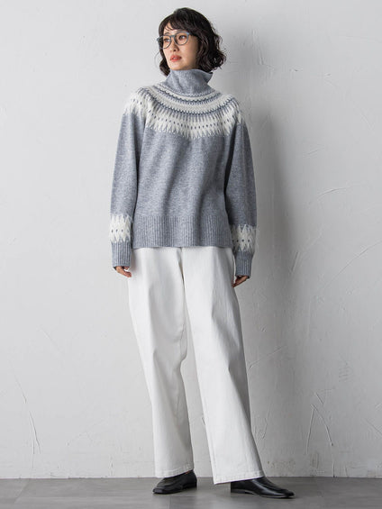 【大きいサイズ】フェアアイル柄ニット