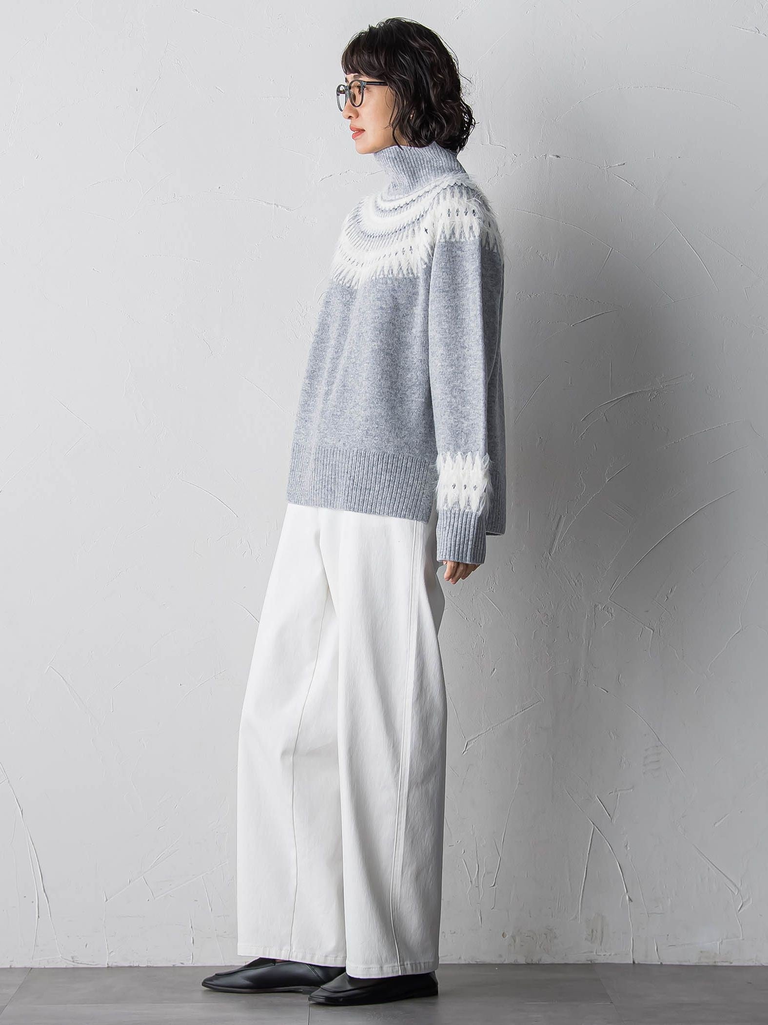 【大きいサイズ】フェアアイル柄ニット