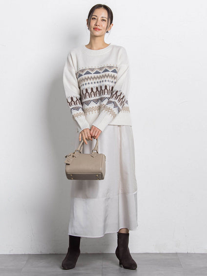 ノルディック柄ニット≪洗える≫