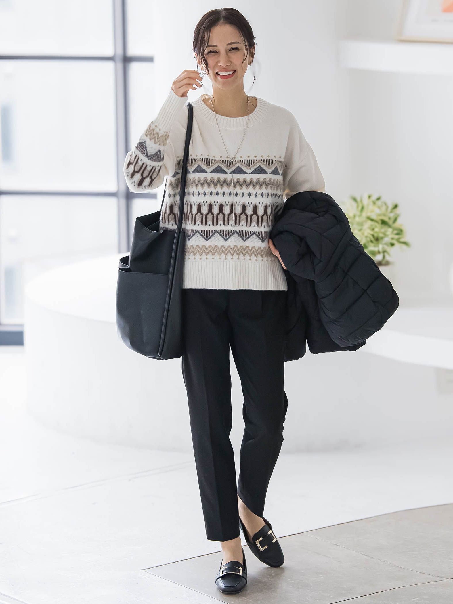 ノルディック柄ニット≪洗える≫