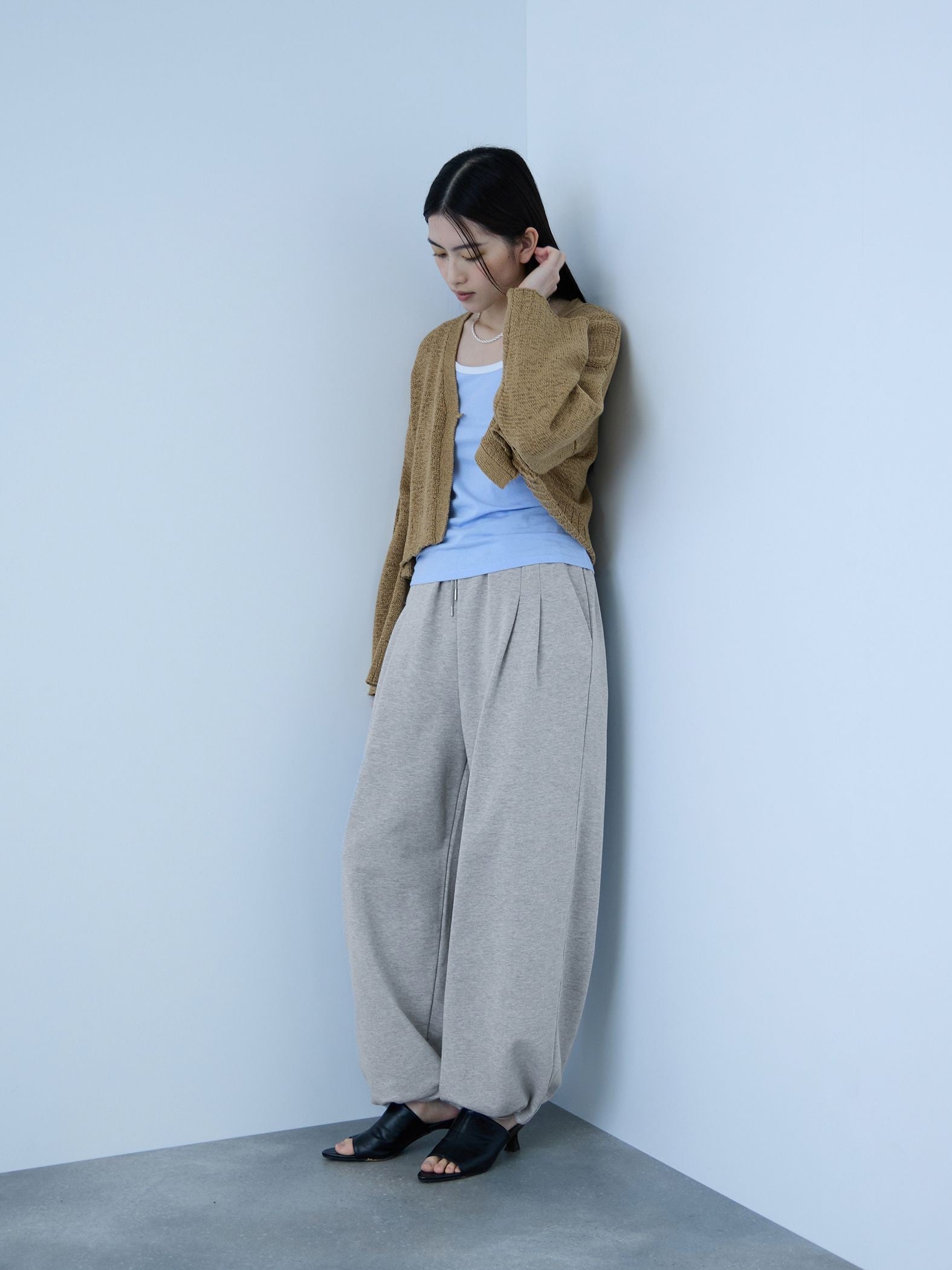 【着回し抜群】裏毛2タックパンツ