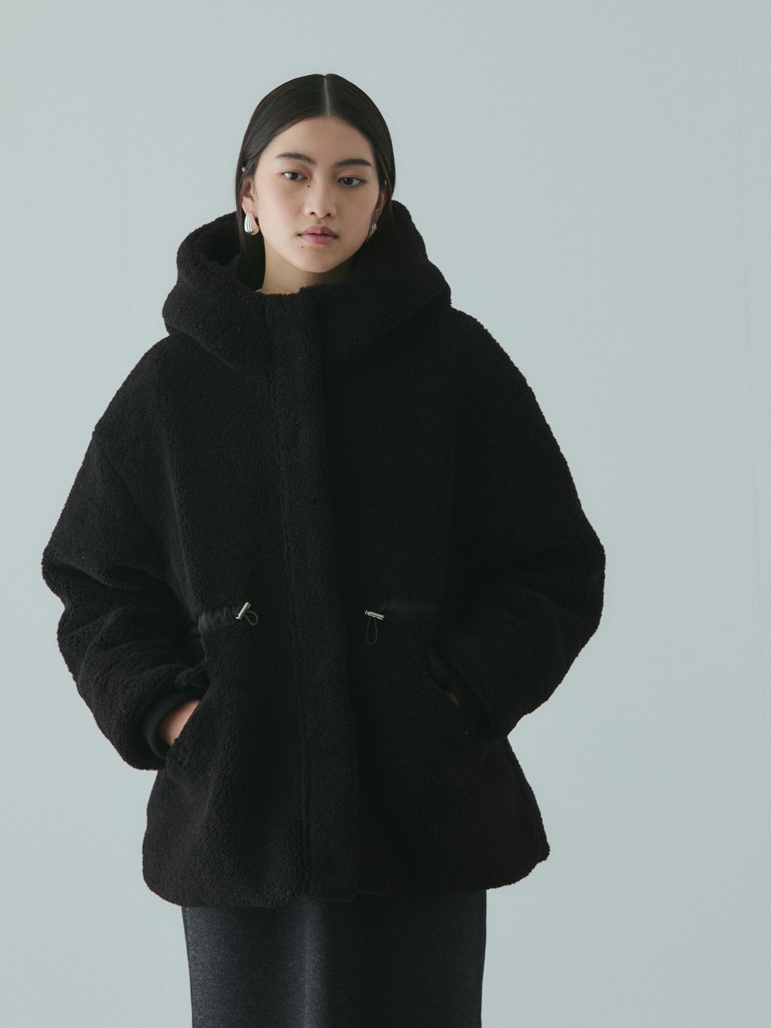 ショートボア中綿ドロストブルゾン