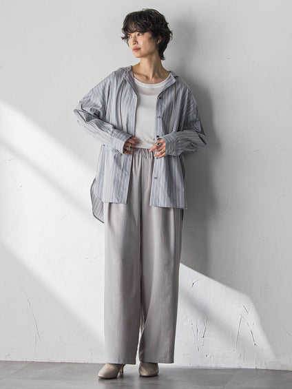 ”肌が喜ぶ”前後2WAYクルーネックロンT≪手洗い可能≫