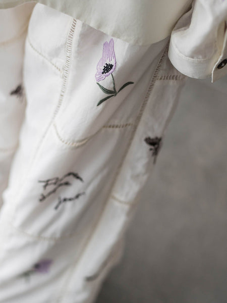 【40周年限定】パッチワーク刺繍イージーワイドパンツ
