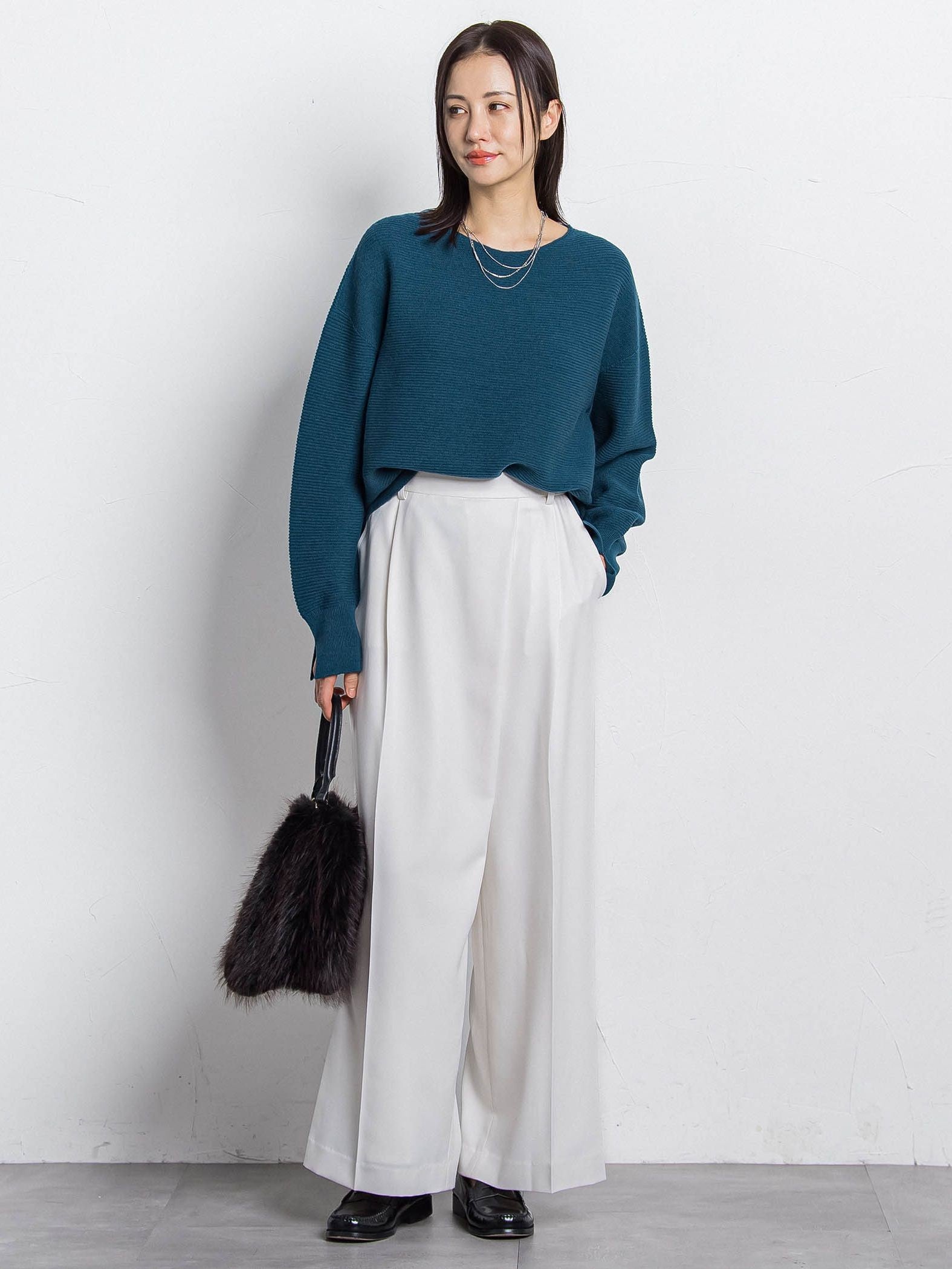 ソフィーツイルストレッチワイドパンツ ≪洗える≫