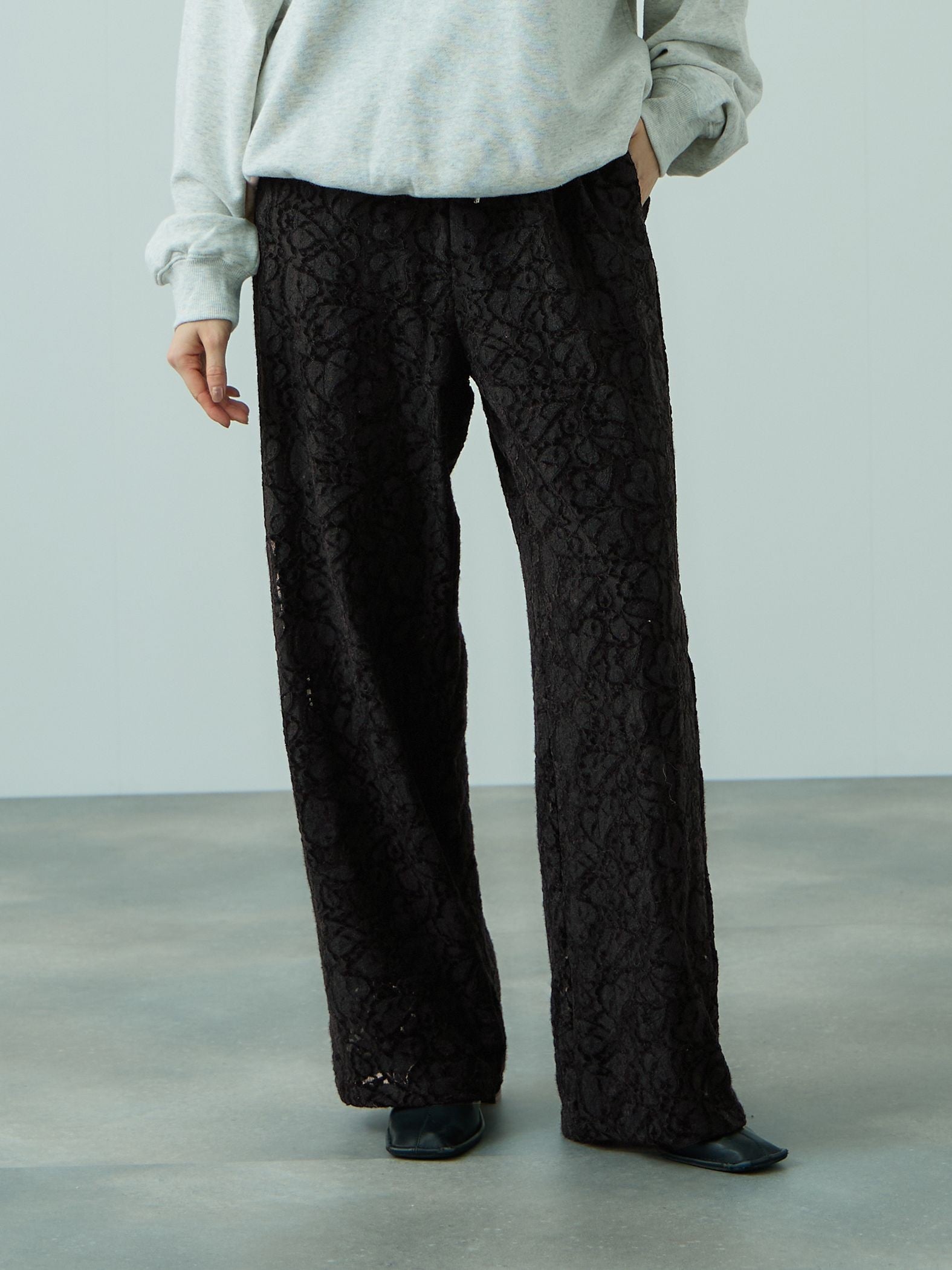 ブラッシュレースイージーワイドパンツ≪手洗い可能≫